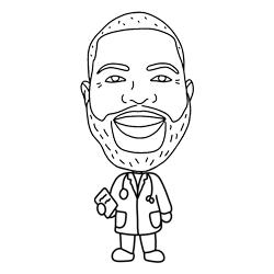 Sketch Robot creating a live AI caricature for a guest at a Dubai event, with fun mini-body themes and on-the-spot printing for branded souvenirs.